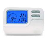 LED Blue Backlight Programmable Thermostat with Manual Override Mode