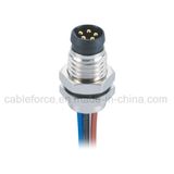 5pin M8 Male Panel Mount Connector for Industrial Automation with Wires