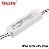 Plastic Waterproof LED Power Supply 24V 60W LED Driver