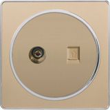 British Standard TV Plus Telephone Socket Golden