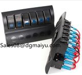 Car Waterproof 6 Gang Rocker Switch Panel with Fuse