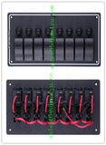 Marine 8 Gang Aluminium Waterproof Panel LED Rocker Switch Panel Circuit Breaker Marine Boat RV Switch Panel