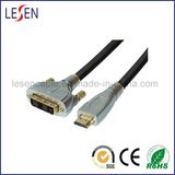HDMI 19-Pin Plug to DVI Plug Digital Cable, Metal Shell