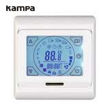 16A Digital LCD Floor Heating Thermostat with Touch Screen Programmable Room Warm Temperature Controller with Blue Backlight