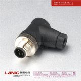 M12 Connector D Coded 3p Male Right Angled with Cable Plug