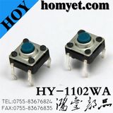 High Quality Tact Switch with Green Button 7.3*7.3mm 4pin (DIP)