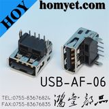 Professional Factory Solder Type USB Female Connector for Electronic Products (USB-AF-06)