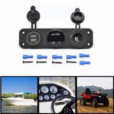Panel Mount Dual USB Cigarette Lighter Socket+12V DC Digital Panel Meter