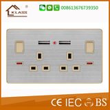 Us Standard Double 13A Wall Switch Socket USB Wall Switch Socket