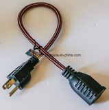 Fabric Power Extension Cord 15A 125V Plug UL CSA