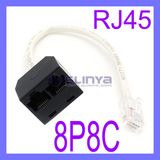 RJ45 Splitter 1 Male to 2 Female Sockets Adaptor Splitter Switch Poe Kit Cat5e Network Cable