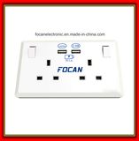 British Bs CE 5V 1A USB Wall Socket with Double USB Charging Ports for UK 3 Pin Plug Using