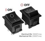 Car Boat Motorcycle 2 Pin on/off Rectangle Rocker Switch 6A/125V 3A/250V
