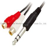 6.35mm Stereo Plug - 2RCA Jacks Cable
