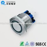 22mm 1no 1nc Resetable Self-Locking Flat Ring Illuminated IP67 Ik10 Push Button Switch
