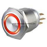 19mm Ring Illuminated Momentary 1no1nc Metal Electric Car Push Button Switch