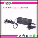 12V 7AMPS 84W Power, 84W LED Driver, 84W Adaptor, 12V 7AMPS Adapter, 84W AC/DC Adapter