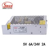 60W 5V 6A/24V 2A Dual Output Switching Power Supply Unit