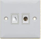 British Standard TV Plus Telephone Socket Flat