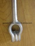 Zinc Plated Pole Power Line Fitting Hardware Earth Ground Anchor Twin Eye