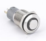 High Round Waterproof Latching Sealed Illuminated Black Push Button Switch