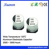 125º C 2000hours 330UF 10V SMD Aluminum Electrolytic Capacitor