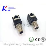 3 4 5 6 Pins Female Fj45 M12 Female Right Anlgle Connector Adapter Plug