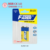 Blister Card Packing High Discharge Farer Super Alkaline Dry Battery (6lr61 9V)