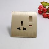 2018 New Model One Gang Switched Functional Socket with Neon