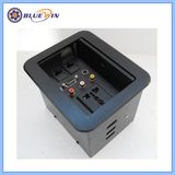 Flipping Desk Socket Cable Cubby with Universal Power
