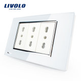 Livolo China Quality Safe Italian Triple Wall Switch Socket (VL-C3C3AIT-81/82)