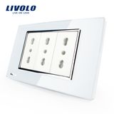 Livolo China Quality Safe Italian Triple Wall Switch Socket (VL-C3C3AIT-81/82)