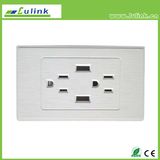 North America AC Power Socket with 2 USB Wall Socket Outlets Mobile Phone Wall Charger