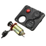 12V Socket Cigarette Voltmeter Dual USB Charger Lighter on-off Switch