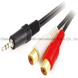 3.5mm Stereo Plug - 2 RCA Jacks Cable