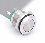 16mm Waterproof High Round Latching on off Metal Push Button Switch, Stainless Steel Push Button Switch