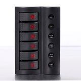 6 Gang Waterproof LED Rocker Switch Panel for Marine Boat Caravan (AP6)