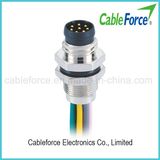 M8 8pin Male Panel Rear Mounting Circular Connector with Wires for Sensor