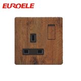 British Standard Wooden Panel Switched 13A Socket