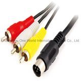 5p DIN Plug - 3RCA Plugs Cable