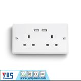 5V 2.1A Double UK USB Wall Socket Can Change The Color