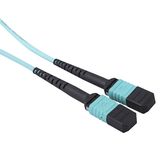 Fiber Optical Patch Cord with MPO 12 Cores Aqua Connector