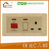 45A 1gang Switch+13A Socket with Neon