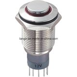L16 Momentary Nickel Plated Brass Push Button Switches (L16H-M1-N)