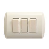 ABS 3gang 3way Golden Outlet Electric Light Switch