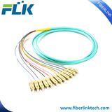 12cores/Colors Sc/Upc 10GB Om3 Multi-Colored Fiber Optic Ribbon Breakout Pigtail