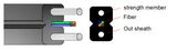4 Cores G657A1 Fiber Non-Self Supporting FTTH Drop Cable LSZH with Steel Wire Messenger