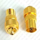 Golden PAL Male TV Plug Connector Screw Type for RG6 & Rg59 TV Antenna Coax Cable