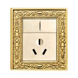 24k Gold Plated Brass Wall Socket with Switch