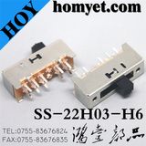 White Color Push Button Switch/10pin Power Slide Switch (SS-22H03-H6)